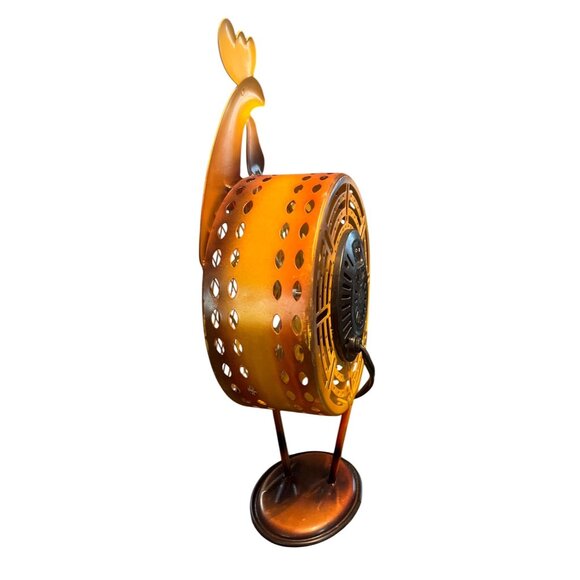 Metal Rooster Chicken Electric Fan  Sculpture Farmhouse Country Rustic - Picture 3 of 6